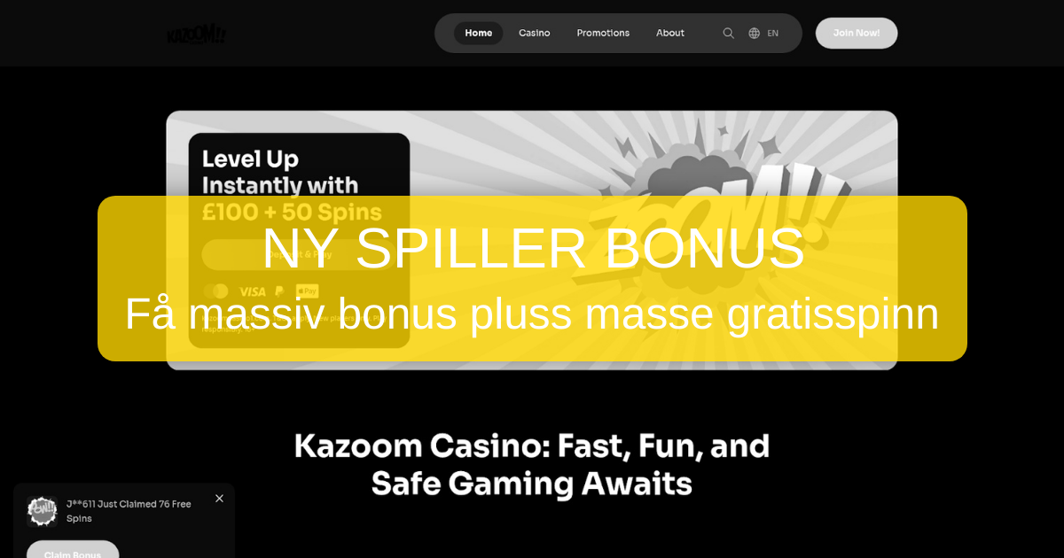 Kazoom Casino Norge - Lisensiert casino med BankID