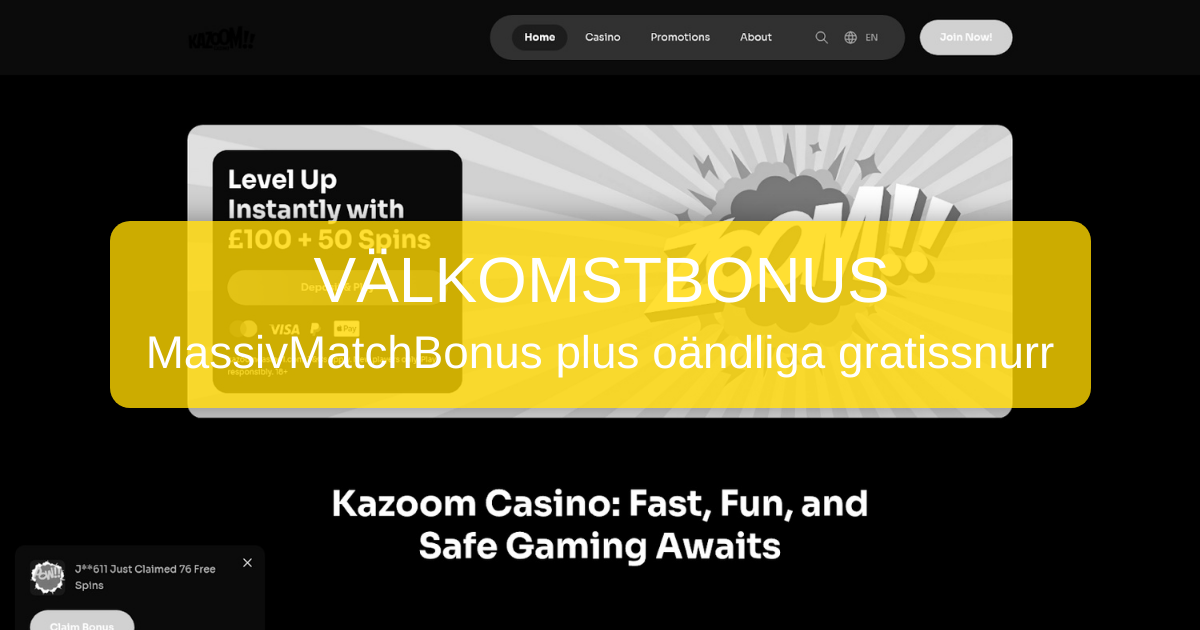 Kazoom Casino Sverige - Licensierat casino med BankID